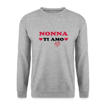Nonna ti amo - Unisex Sweatshirt - salt & pepper - Front - Alina (178cm) & Michal (187cm)