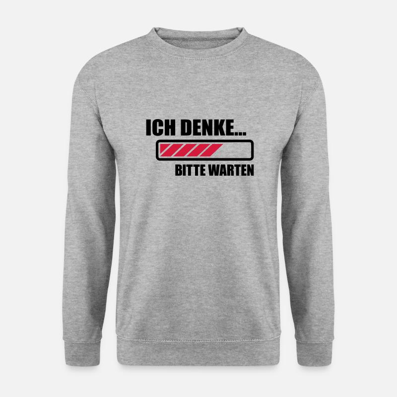 Ich denke - Unisex Pullover - Weißgrau meliert