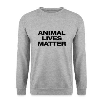 animal lives matter - Unisex Pullover - Weißgrau meliert - Vorne - Alina (178cm) & Michal (187cm)