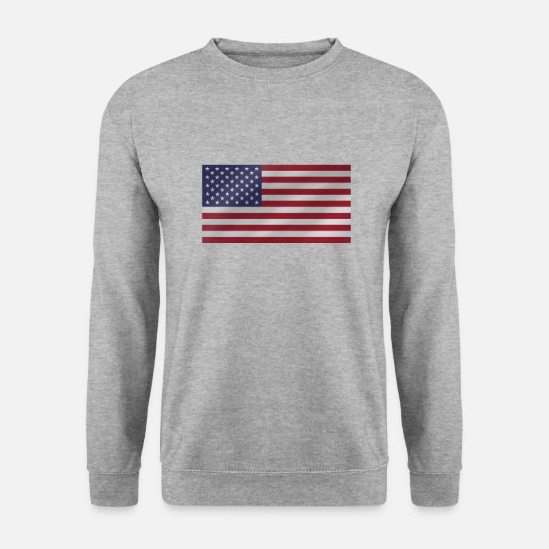 Flagge der USA - Unisex Pullover - Weißgrau meliert
