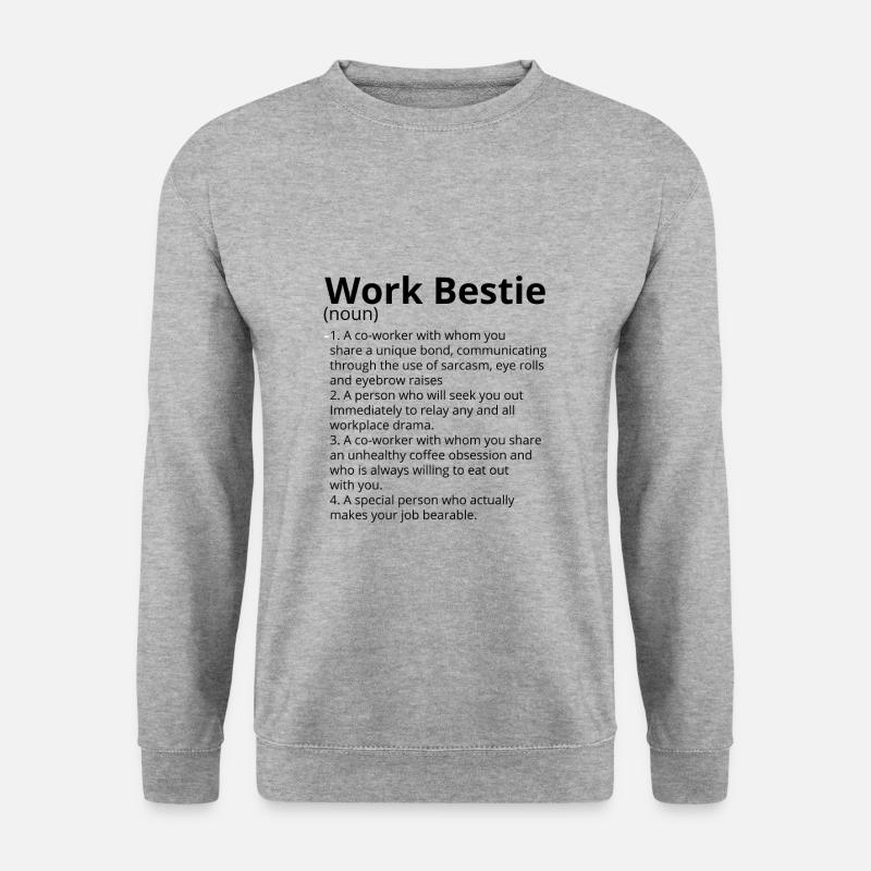 Work Bestie Definition Description - Unisex Pullover - Weißgrau meliert