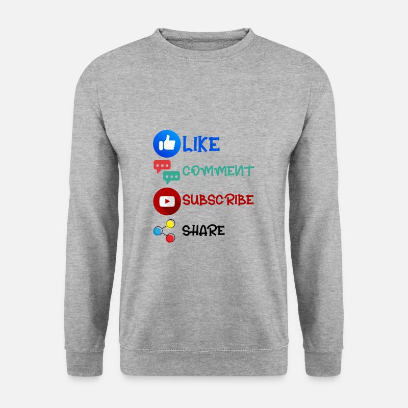 Like Comment Subscribe Share 2 - Unisex Sweatshirt - salt & pepper