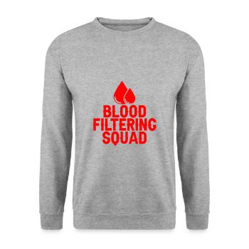 Blood Filtering Squad 2 - Unisex Pullover - Weißgrau meliert - Vorne - Alina (178cm) & Michal (187cm)