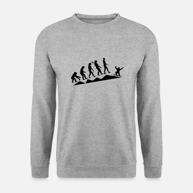 Snowboard Snowboarder - Unisex Pullover - Weißgrau meliert