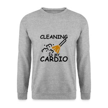Cleaning Is My Cardio - Unisex Sweatshirt - salt & pepper - Front - Alina (178cm) & Michal (187cm)