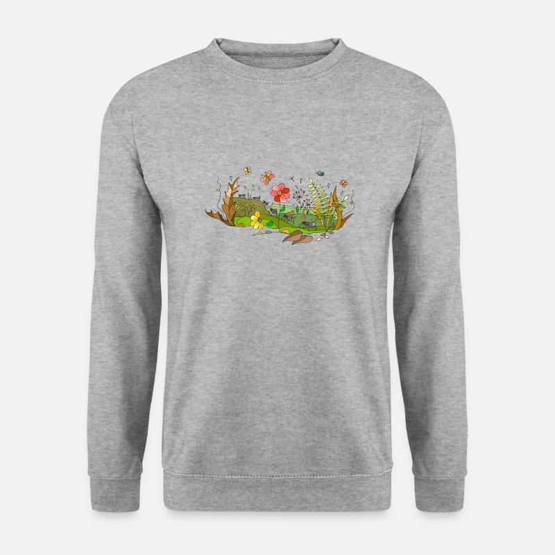 Wiese - Unisex Pullover - Weißgrau meliert