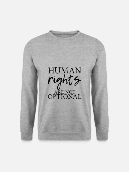 Human Rights Are Not Optional 7 - Unisex Pullover - Weißgrau meliert