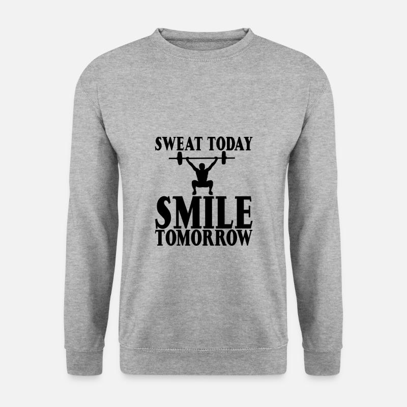 Sweat Today Smile Tomorrow - Unisex Pullover - Weißgrau meliert