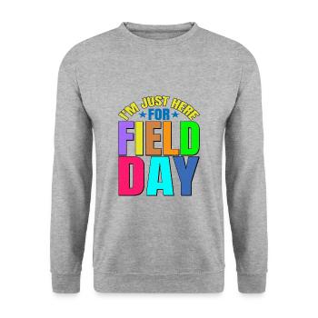 I'm Just Here For Field Day 27 - Unisex Sweatshirt - salt & pepper - Front - Alina (178cm) & Michal (187cm)
