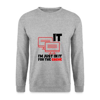 Je suis juste dedans pour le cache 2 - Sweat-shirt Unisexe - gris chiné - Devant - Alina (178cm) & Michal (187cm)
