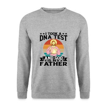 I Took A DNA Test And God Is My Father 15 - Unisex Pullover - Weißgrau meliert - Vorne - Alina (178cm) & Michal (187cm)
