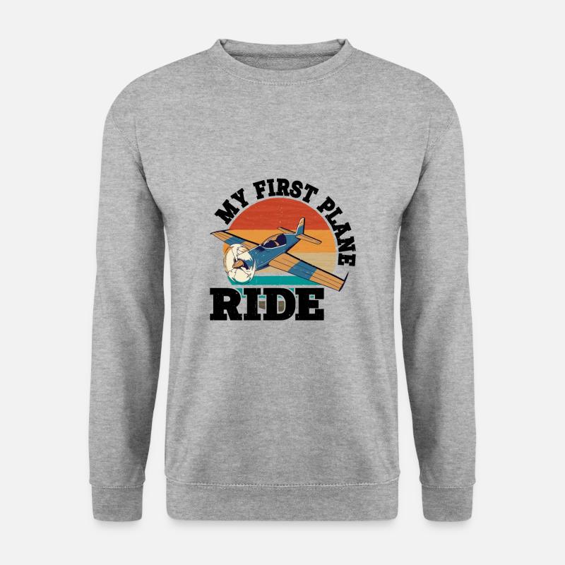 My First Plane Ride 39 - Unisex Pullover - Weißgrau meliert