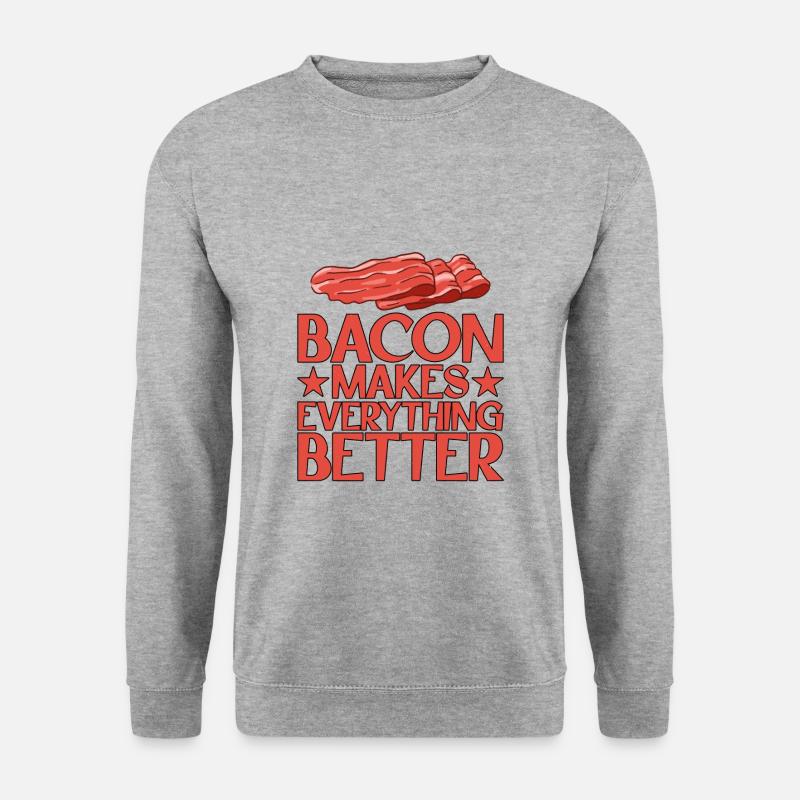 Bacon Makes Everything Better 13 - Unisex Pullover - Weißgrau meliert