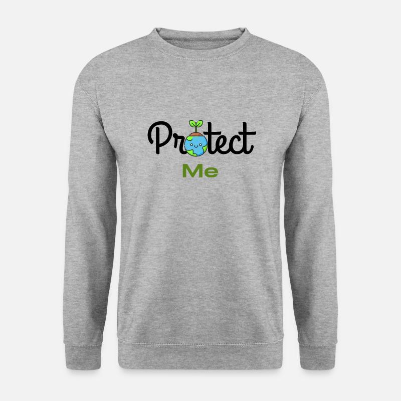 Protect me Umwelt Umweltschutz Klimaschutz - Unisex Pullover - Weißgrau meliert