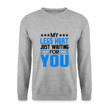 J’ai mal aux jambes juste en t’attendant 7 - Sweat-shirt Unisexe - gris chiné - Devant - Alina (178cm) & Michal (187cm)