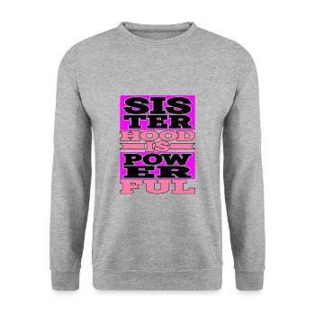 Sisterhood is Powerful 19 - Unisex Pullover - Weißgrau meliert - Vorne - Alina (178cm) & Michal (187cm)