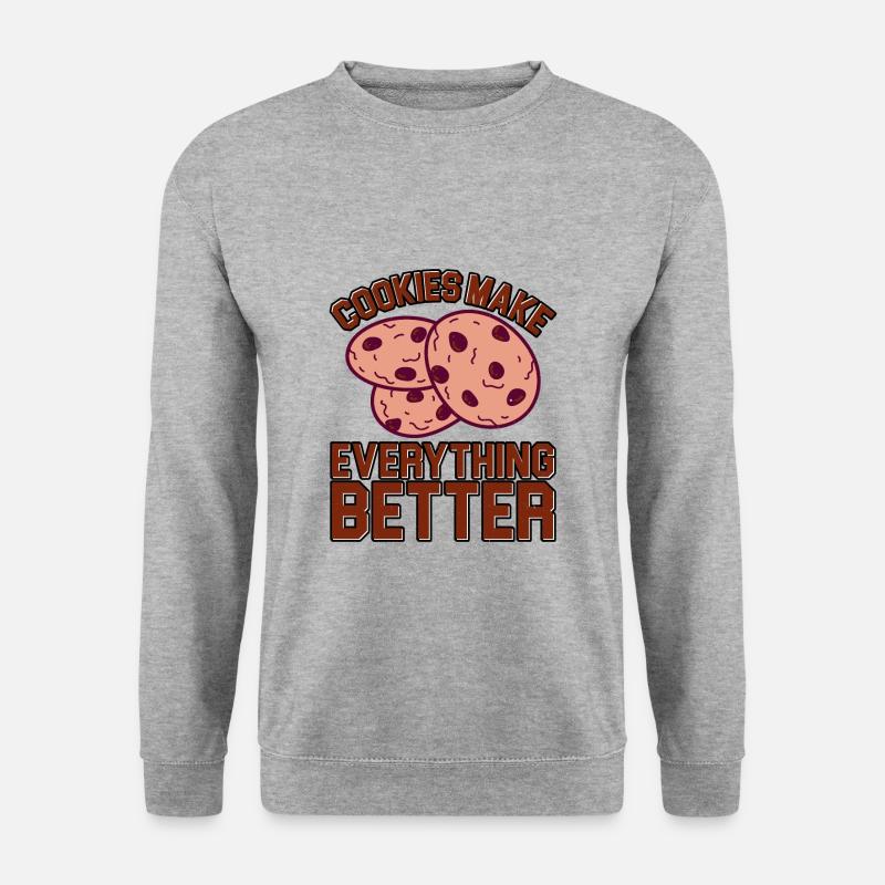 Cookies Make Everything Better 5 - Unisex Pullover - Weißgrau meliert