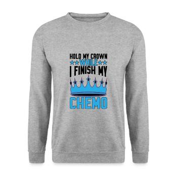 Tenez ma couronne pendant que je termine ma chimio 29 - Sweat-shirt Unisexe - gris chiné - Devant - Alina (178cm) & Michal (187cm)