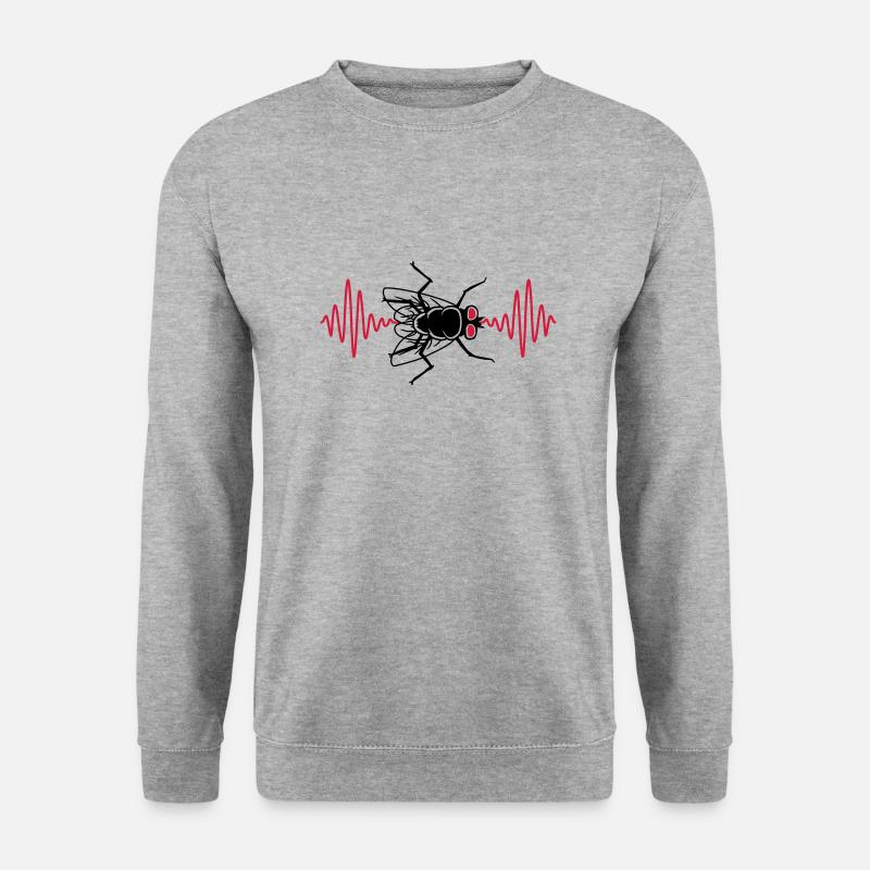 Puls Stubenfliege kleine Hausfliege - Unisex Pullover - Weißgrau meliert