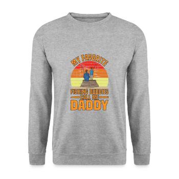 My Favorite Fishing Buddies Call Me Daddy - Unisex Sweatshirt - salt & pepper - Front - Alina (178cm) & Michal (187cm)