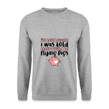 On m’a dit qu’il y aurait des cochons volants 4 - Sweat-shirt Unisexe - gris chiné - Devant - Alina (178cm) & Michal (187cm)