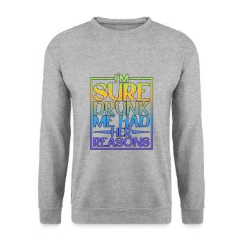 Je suis sûr que j’avais ses raisons 5 - Sweat-shirt Unisexe - gris chiné - Devant - Alina (178cm) & Michal (187cm)