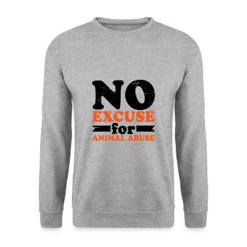 No Excuse For Animal Abuse 6 - Unisex Sweatshirt - salt & pepper - Front - Alina (178cm) & Michal (187cm)