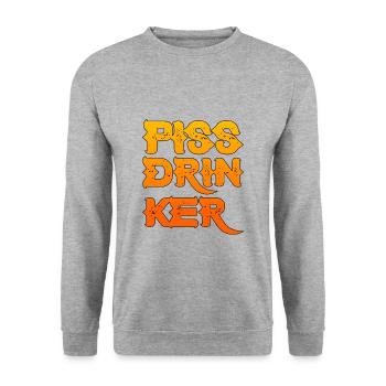 Piss Drinker 27 - Unisex Pullover - Weißgrau meliert - Vorne - Alina (178cm) & Michal (187cm)
