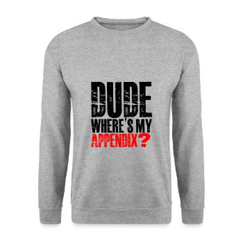 Dude Where's My Appendix 3 - Unisex Sweatshirt - salt & pepper - Front - Alina (178cm) & Michal (187cm)