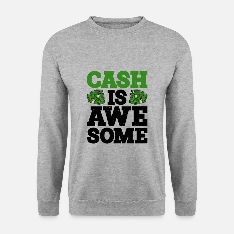 Cash Is Awesome 5 - Unisex Pullover - Weißgrau meliert