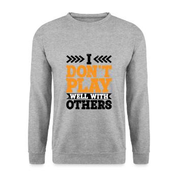 I Don't Play Well With Others 12 - Unisex Pullover - Weißgrau meliert - Vorne - Alina (178cm) & Michal (187cm)