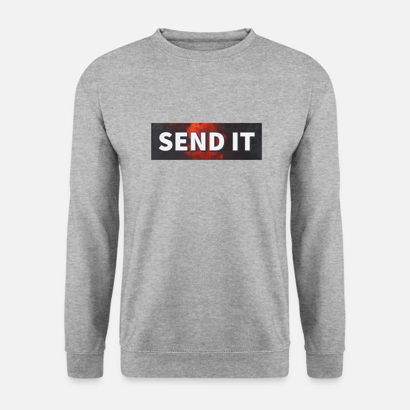 SEND IT Boxlogo - Unisex Pullover - Weißgrau meliert