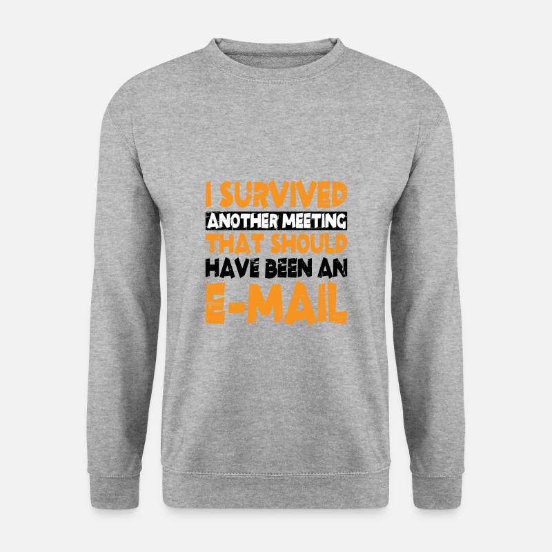 I Survived Another Meeting 13 - Unisex Pullover - Weißgrau meliert
