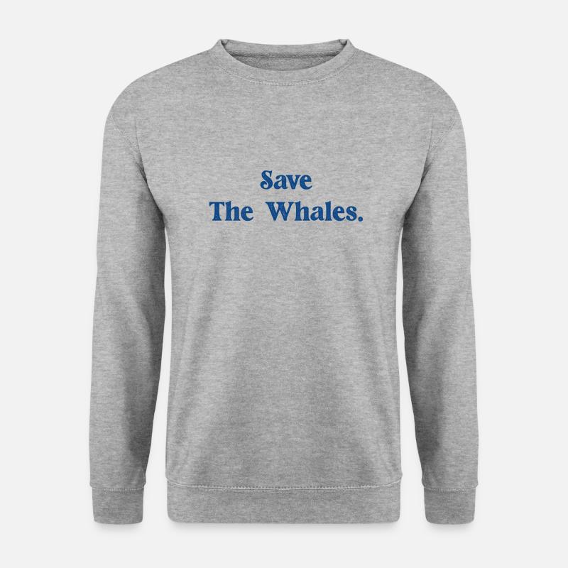 Rettet die Wale - Unisex Pullover - Weißgrau meliert