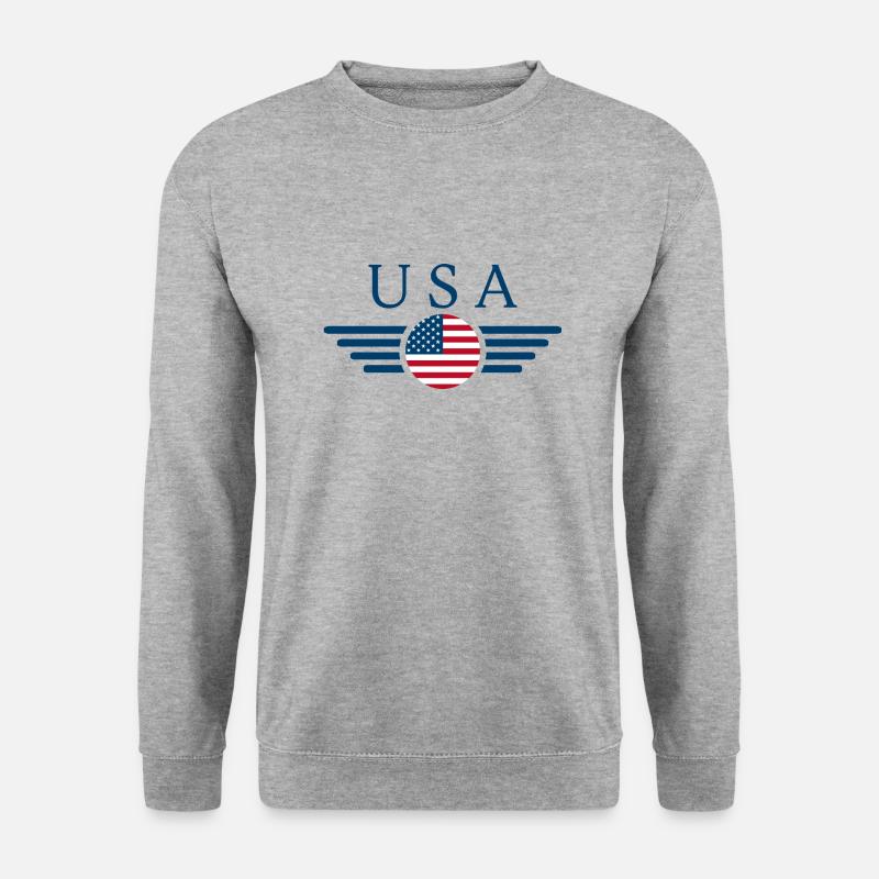USA Fahne - Unisex Pullover - Weißgrau meliert