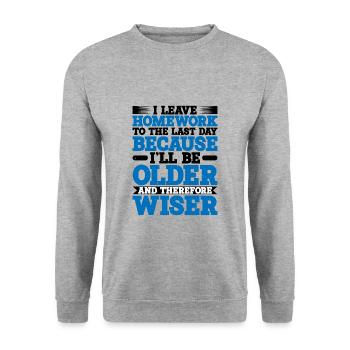 Je laisse les devoirs au dernier jour - Sweat-shirt Unisexe - gris chiné - Devant - Alina (178cm) & Michal (187cm)