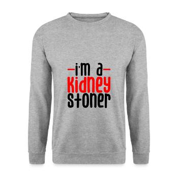 I'm A Kidney Stoner 3 - Unisex Pullover - Weißgrau meliert - Vorne - Alina (178cm) & Michal (187cm)