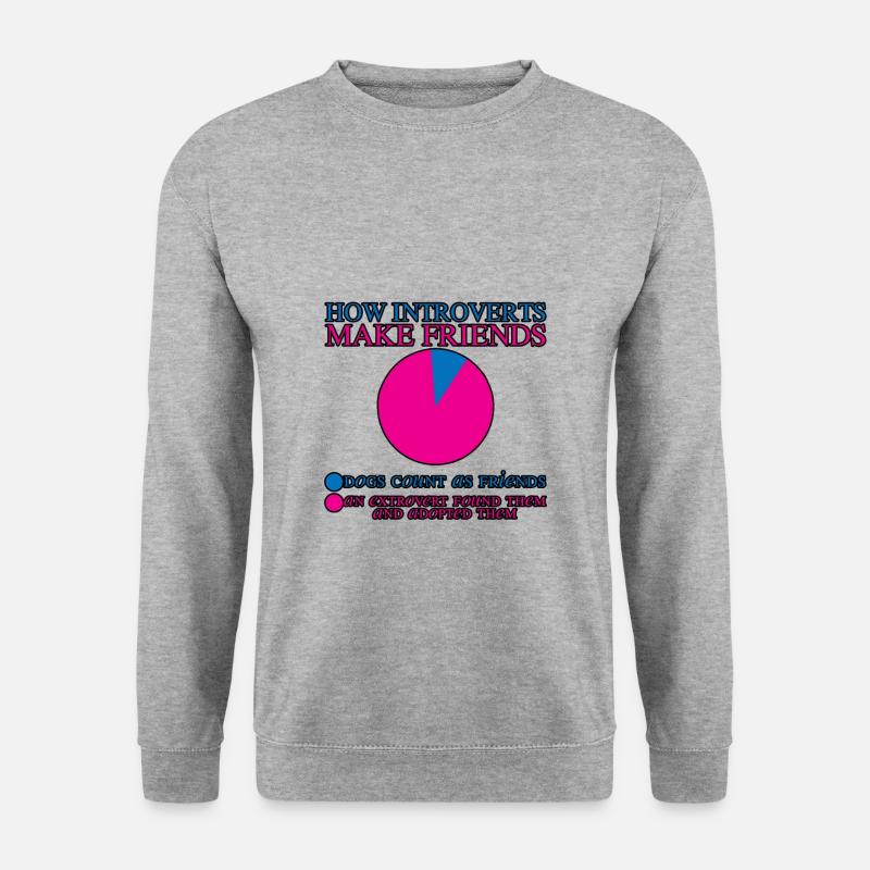 How Introverts Make Friends 2 - Unisex Pullover - Weißgrau meliert