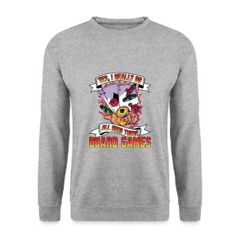 Yes, I really do all need these board games 4 - Unisex Sweatshirt - salt & pepper - Front - Alina (178cm) & Michal (187cm)