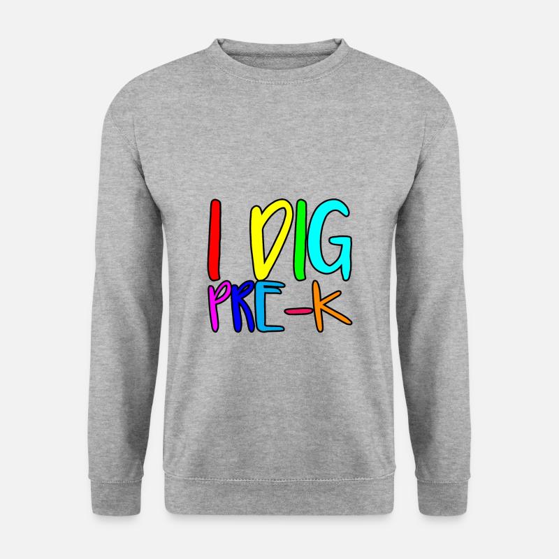 I Dig Pre-K 2 - Unisex Pullover - Weißgrau meliert