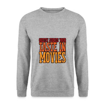Juge tranquillement vos goûts dans les films 3 - Sweat-shirt Unisexe - gris chiné - Devant - Alina (178cm) & Michal (187cm)