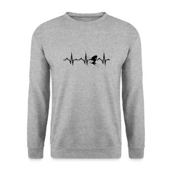Skiing skiing ski motif for skiers - Unisex Sweatshirt - salt & pepper - Front - Alina (178cm) & Michal (187cm)