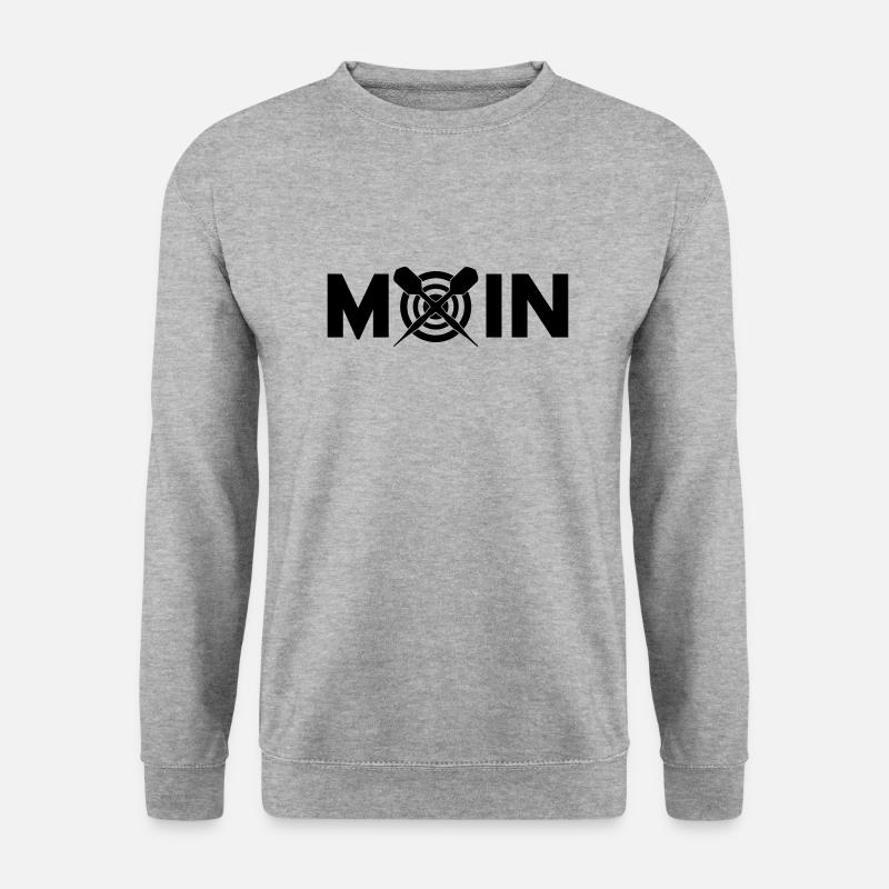 Moin Dartspieler Darts - Unisex Pullover - Weißgrau meliert