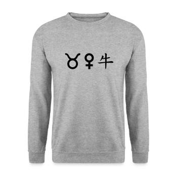 Taurus Venus Ox - Unisex Sweatshirt - salt & pepper - Front - Alina (178cm) & Michal (187cm)