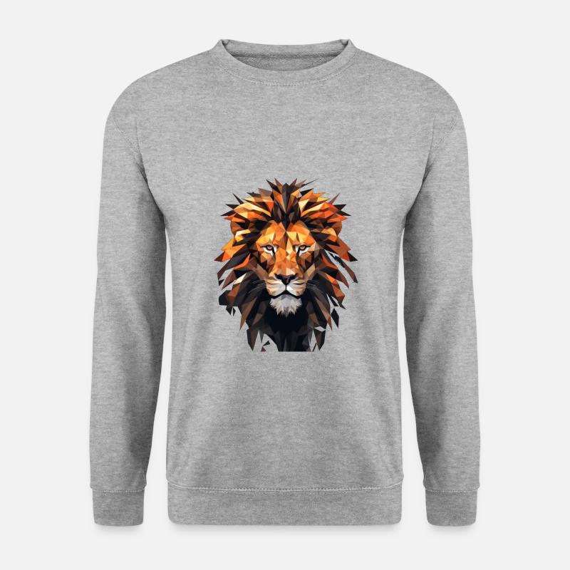 Geometric Lion Animation - Unisex Pullover - Weißgrau meliert