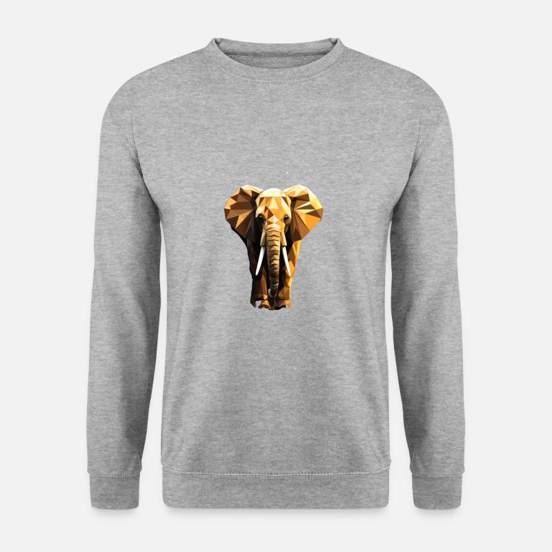 Geometric Style Elephant - Unisex Pullover - Weißgrau meliert