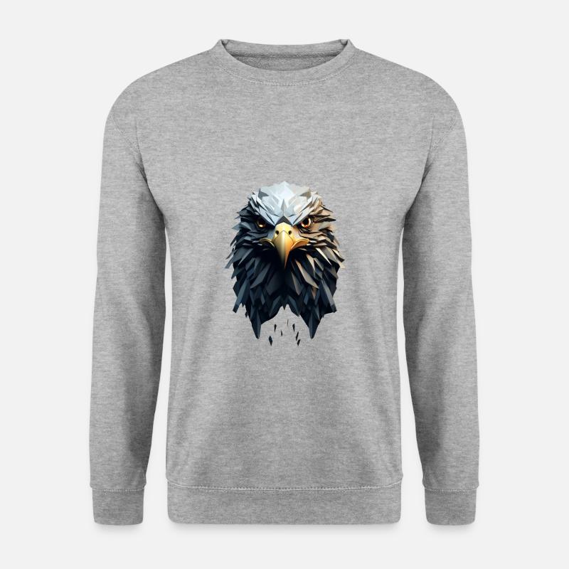 Geometric Eagle Animation - Unisex Pullover - Weißgrau meliert