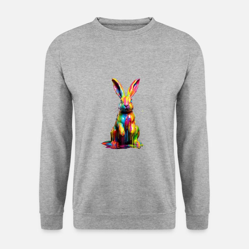 Rainbow Rabbit - Unisex Sweatshirt - salt & pepper