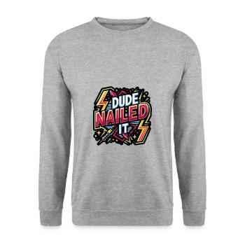 Dude Nailed It 4 - Unisex Pullover - Weißgrau meliert - Vorne - Alina (178cm) & Michal (187cm)