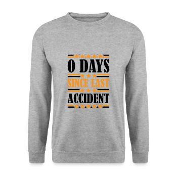 0 Days Since Last Accident 22 - Unisex Pullover - Weißgrau meliert - Vorne - Alina (178cm) & Michal (187cm)